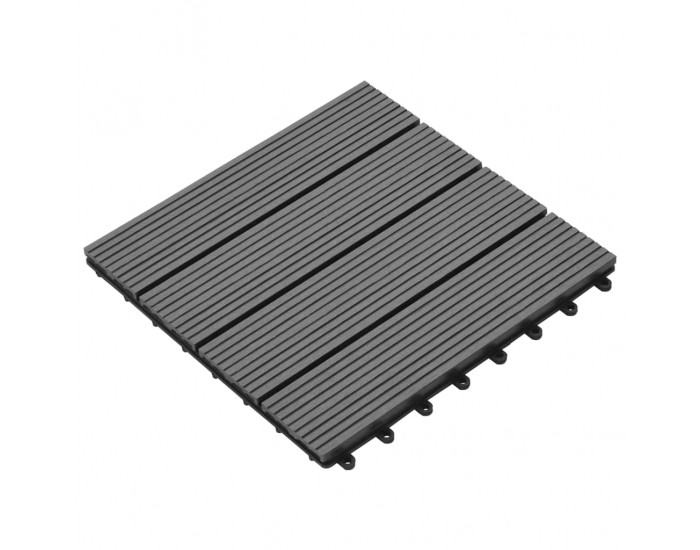 Sonata 22 бр декинг плочки, 30x30 см, 2 кв.м., WPC, сиви Sonata 22 бр декинг плочки, 30x30 см, 2 кв.м., WPC, сиви