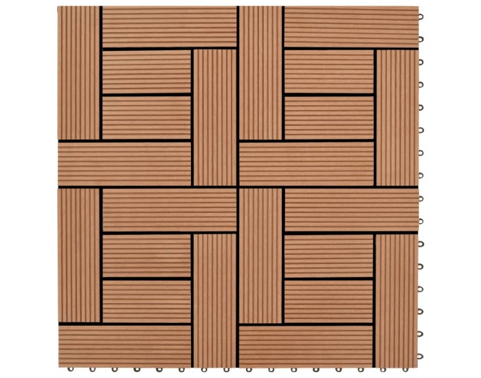 Sonata 22 бр декинг плочки, 30x30 см, 2 кв.м., WPC, кафяви Sonata 22 бр декинг плочки, 30x30 см, 2 кв.м., WPC, кафяви