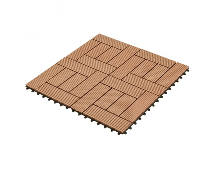 Sonata 22 бр декинг плочки, 30x30 см, 2 кв.м., WPC, кафяви Sonata 22 бр декинг плочки, 30x30 см, 2 кв.м., WPC, кафяви