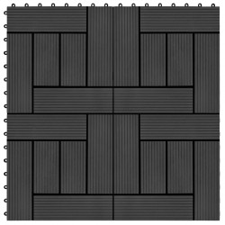 Sonata 22 бр декинг плочки, 30x30 см, 2 кв.м., WPC, черни - Материали за декорация