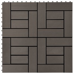 Sonata 22 бр декинг плочки, 30x30 см, 2 кв.м., WPC, тъмнокафяви - Материали за декорация