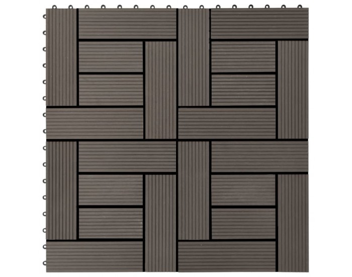 Sonata 22 бр декинг плочки, 30x30 см, 2 кв.м., WPC, тъмнокафяви