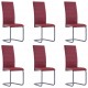 Sonata Конзолни трапезни столове, 6 бр, червени, изкуствена кожа