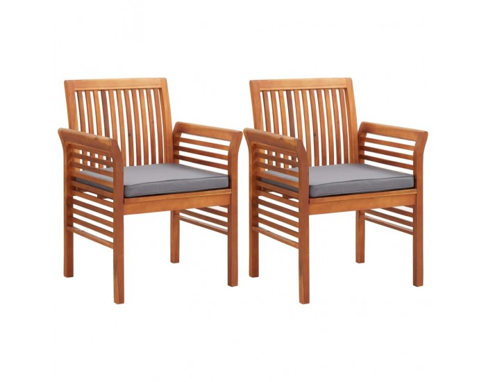 Sonata Градински трапезни столове с възглавници, 2 бр, акация масив