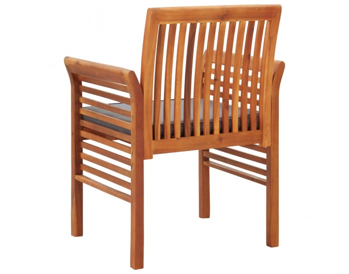 Sonata Градински трапезни столове с възглавници, 2 бр, акация масив