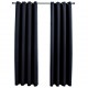 Sonata Затъмняващи завеси с метални халки, 2 бр, черни, 140x225 см