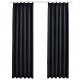 Sonata Затъмняващи завеси с куки, 2 бр, черни, 140x245 см