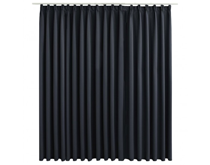 Sonata Затъмняваща завеса с куки, черна, 290x245 см