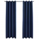 Sonata Затъмняващи завеси с метални халки, 2 бр, сини, 140x225 см