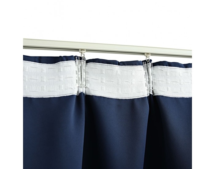 Sonata Затъмняваща завеса с куки, синя, 290x245 см