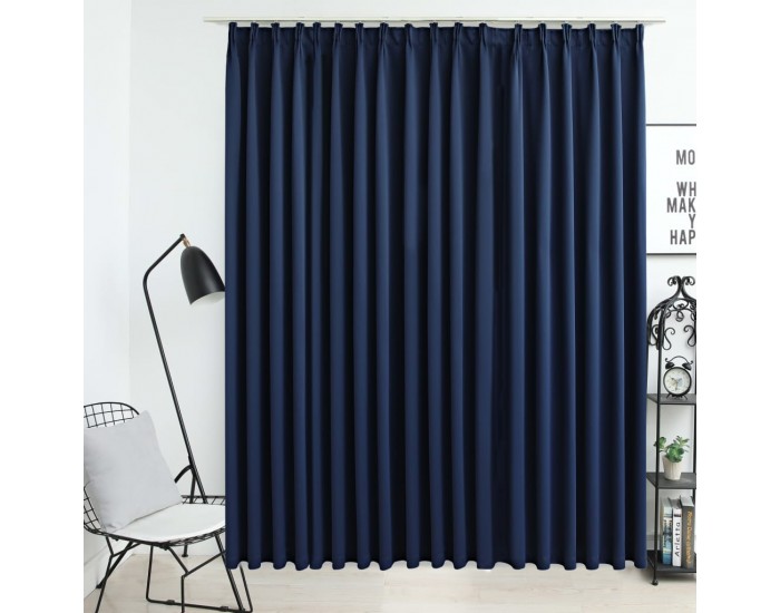 Sonata Затъмняваща завеса с куки, синя, 290x245 см
