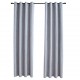 Sonata Затъмняващи завеси с метални халки, 2 бр, сиви, 140x245 см