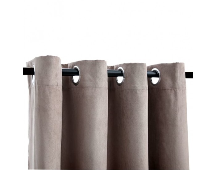 Sonata Затъмняващи завеси с метални халки, 2 бр, таупе, 140x225 см