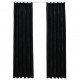 Sonata Затъмняващи завеси с куки, 2 бр, кадифе, черни, 140x225 см