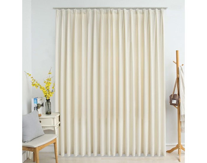 Sonata Затъмняваща завеса с куки, кадифе, кремаво, 290x245 см