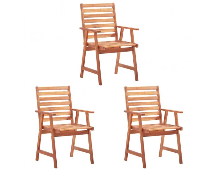 Sonata Градински трапезни столове, 3 бр, акация масив