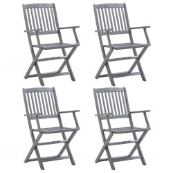 Sonata Сгъваеми градински столове, 4 бр, акация масив - Градински столове