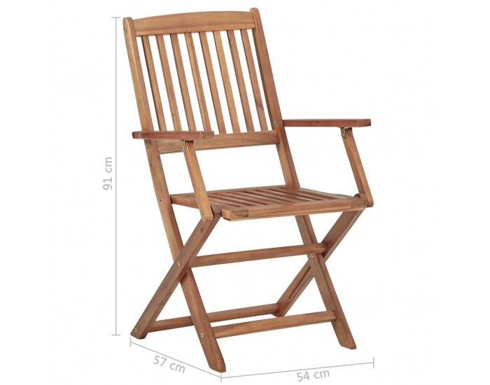 Sonata Сгъваеми градински столове, 2 бр, акация масив