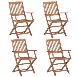 Sonata Сгъваеми градински столове, 4 бр, акация масив - Градински столове