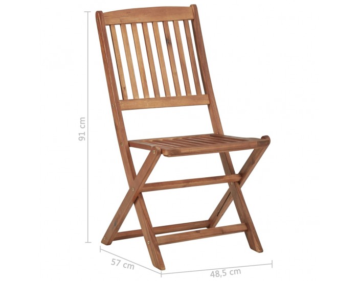 Sonata Сгъваеми градински столове, 4 бр, акация масив