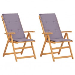 Sonata Накланящи се градински столове, 2 бр, кафяви, акация масив - Градински столове