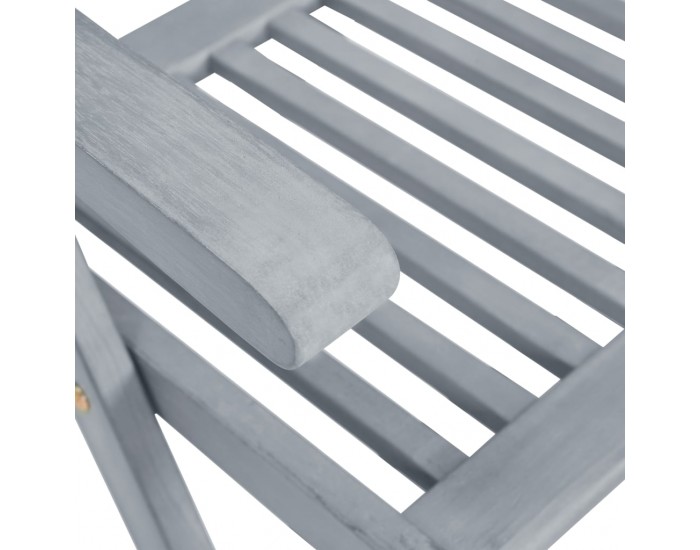 Sonata Градински накланящи се столове, 2 бр, сиви, акация масив