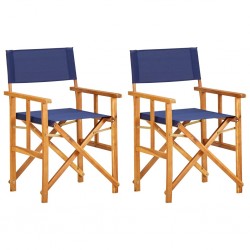 Sonata Режисьорски столове, 2 бр, акациево дърво масив, сини - Специални столове