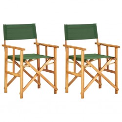 Sonata Режисьорски столове, 2 бр, акациево дърво масив, зелени - Столове