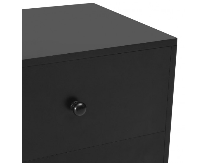 Sonata Нощни шкафчета, 2 бр, черни, 40x30x50 см, бор масив