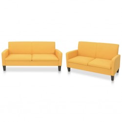 Sonata Комплект дивани, 2 части, текстил, жълт - Мека мебел