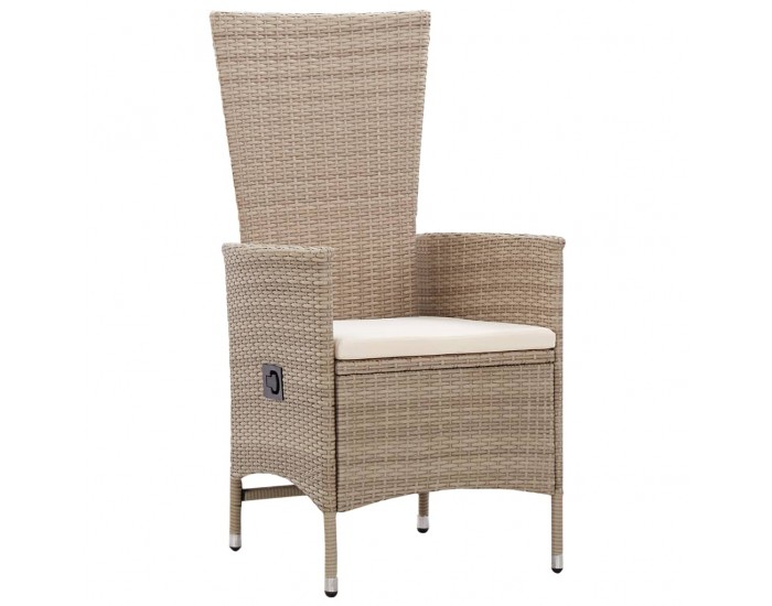 Sonata Външни столове с възглавници, 2 бр, полиратан, бежови