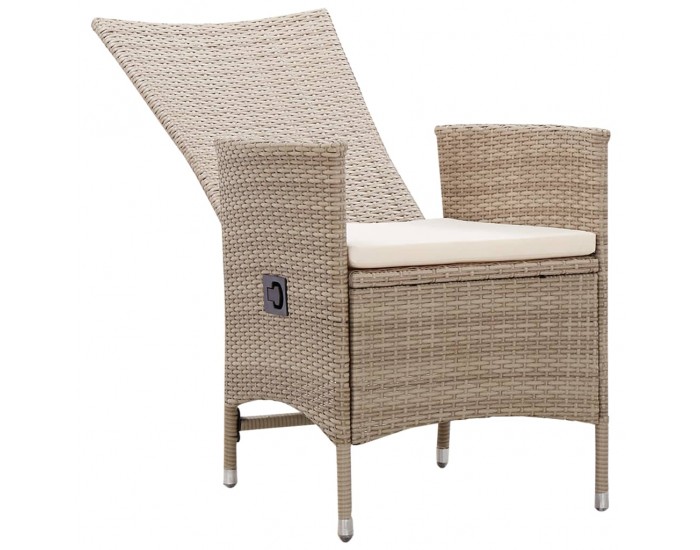 Sonata Външни столове с възглавници, 2 бр, полиратан, бежови