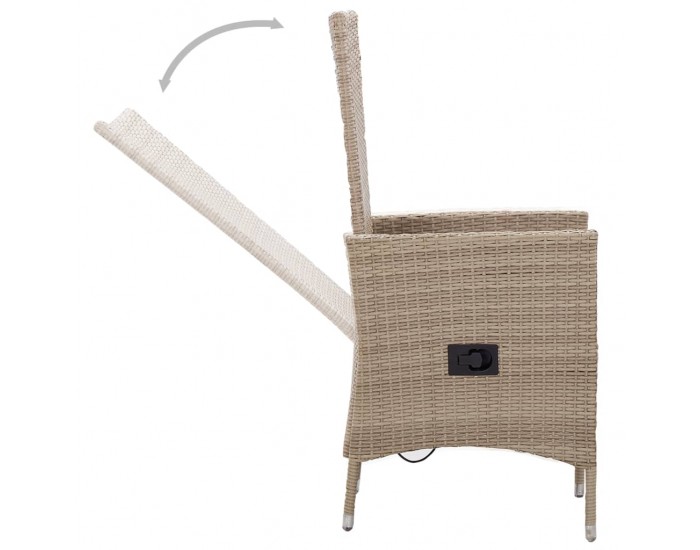 Sonata Външни столове с възглавници, 2 бр, полиратан, бежови