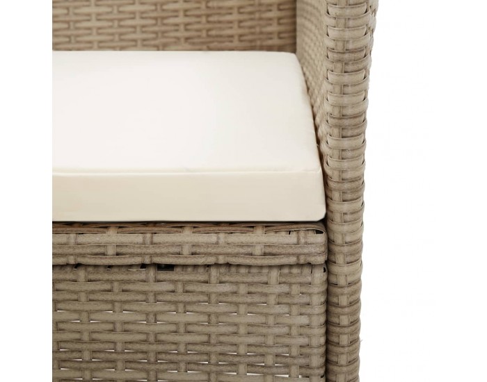 Sonata Външни столове с възглавници, 2 бр, полиратан, бежови