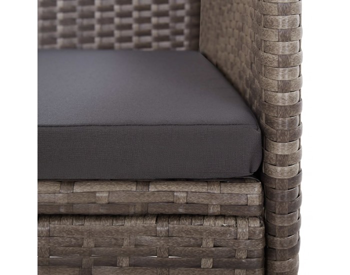 Sonata Външни столове с възглавници, 2 бр, полиратан, сиви