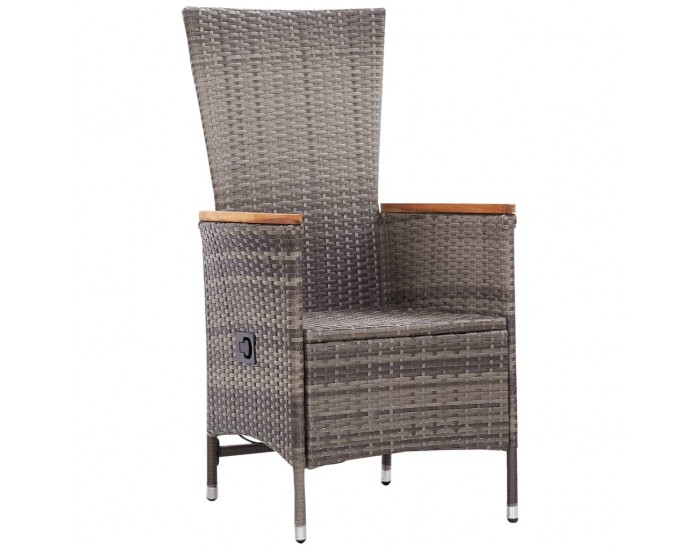 Sonata Външни столове с възглавници, 2 бр, полиратан, сиви