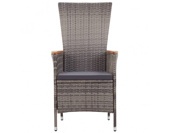 Sonata Външни столове с възглавници, 2 бр, полиратан, сиви