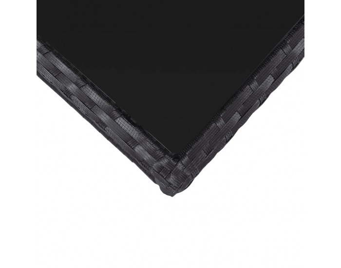 Sonata Бистро комплект, 3 части, с възглавници, полиратан, черен