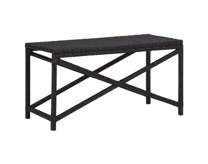 Sonata Градинска пейка, 80 см, полиратан, черна