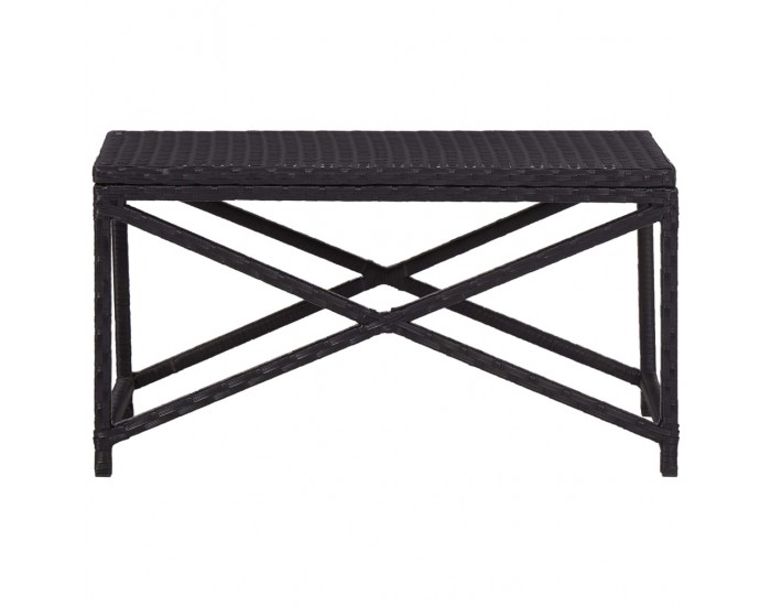 Sonata Градинска пейка, 80 см, полиратан, черна