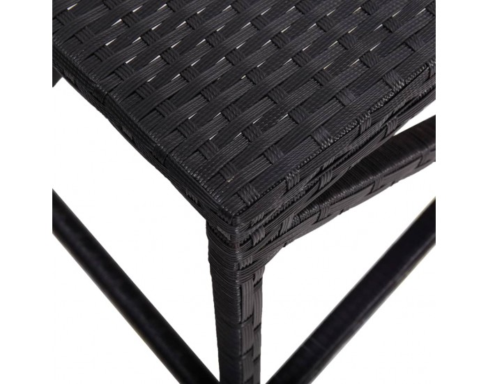 Sonata Градинска пейка, 80 см, полиратан, черна