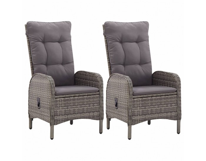 Sonata Външни столове, 2 бр, полиратан, сиви