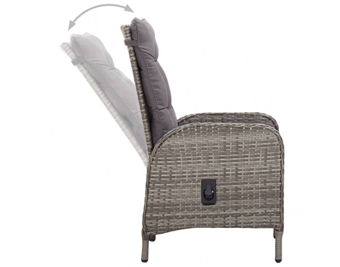 Sonata Външни столове, 2 бр, полиратан, сиви