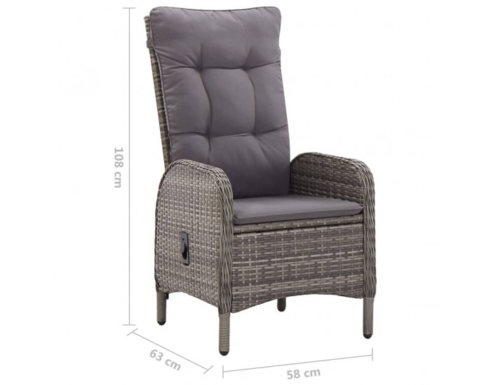 Sonata Външни столове, 2 бр, полиратан, сиви