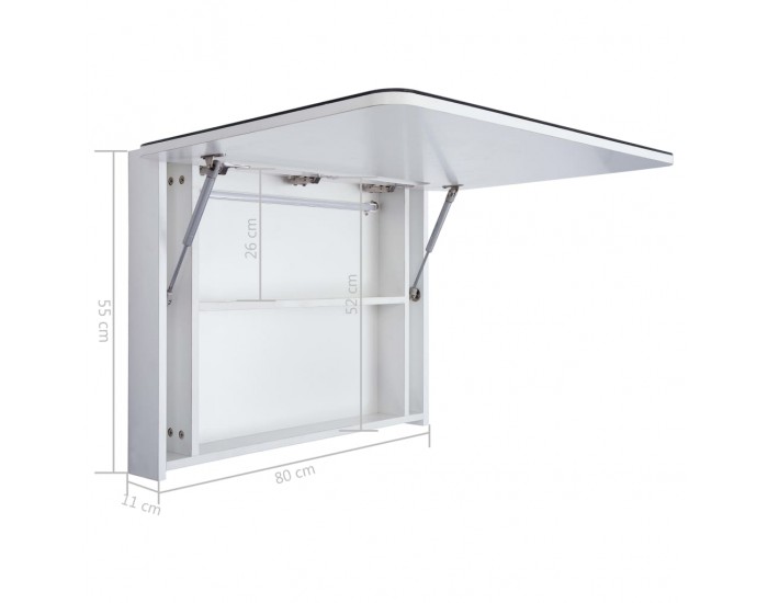 Sonata LED шкаф с огледало за баня, 80x11x55 см