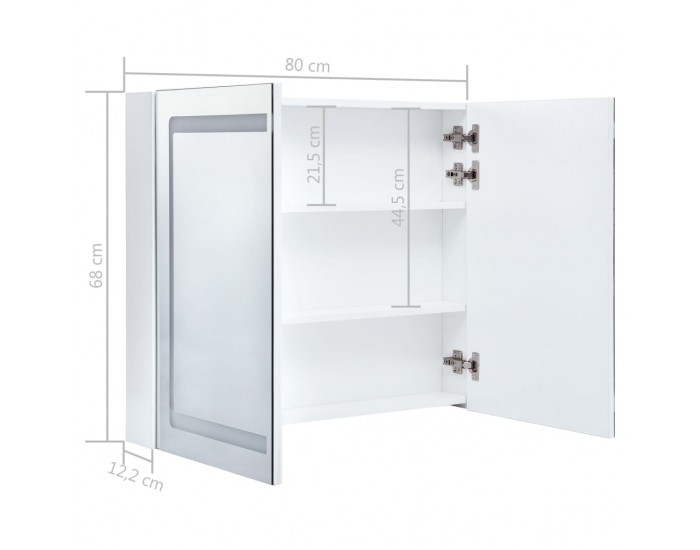 Sonata LED шкаф с огледало за баня, 80x12,2x68 см Sonata LED шкаф с огледало за баня, 80x12,2x68 см