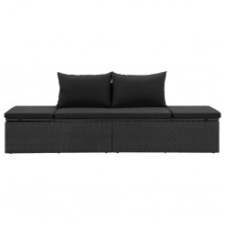 Sonata Градинско легло с възглавници, полиратан, черно - Сравняване на продукти