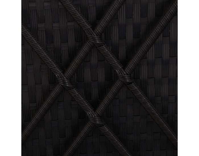 Sonata Шезлонг с шалте и маса за чай, полиратан, черен