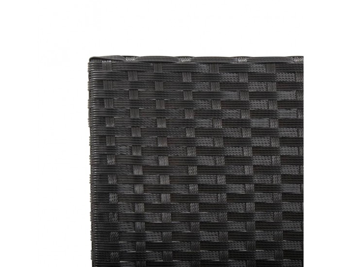 Sonata Градинска пейка с възглавници, 176 см, черна, полиратан