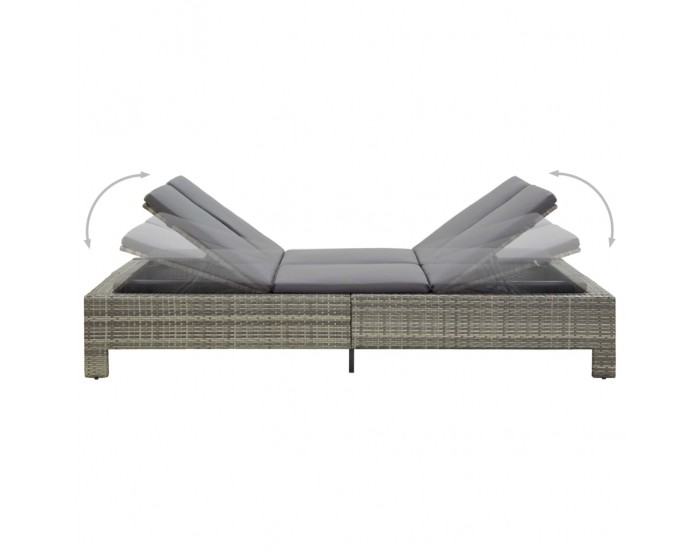 Sonata Шезлонг с шалте за двама, полиратан, сив